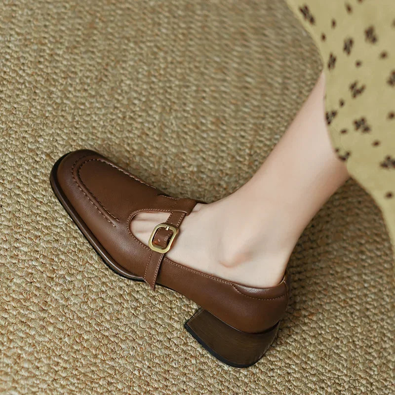 Colette™ | Square Toe T Strap Shoes