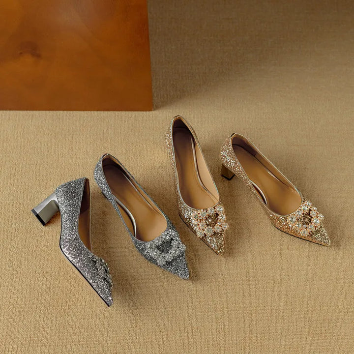 Celeste™ | Crystal Buckle Evening Pumps