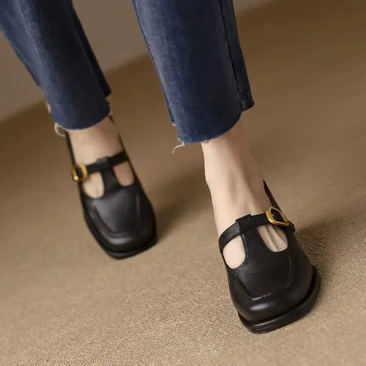 Colette™ | Square Toe T Strap Shoes