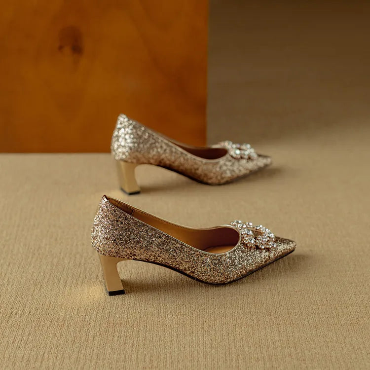 Celeste™ | Crystal Buckle Evening Pumps