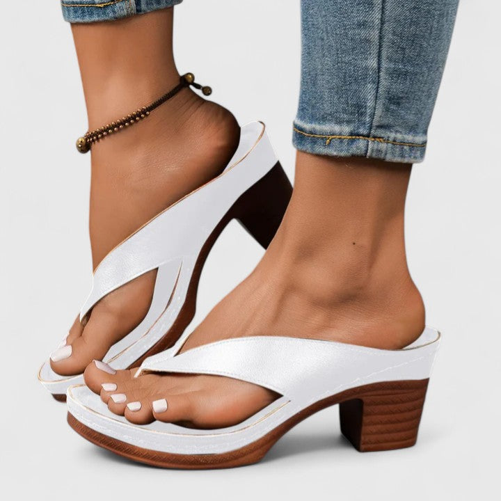 Alessia™ | Minimal Toe Loop Block Heel Sandals