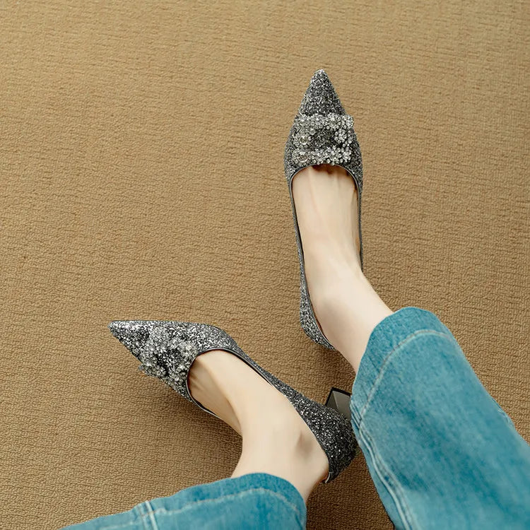 Celeste™ | Crystal Buckle Evening Pumps