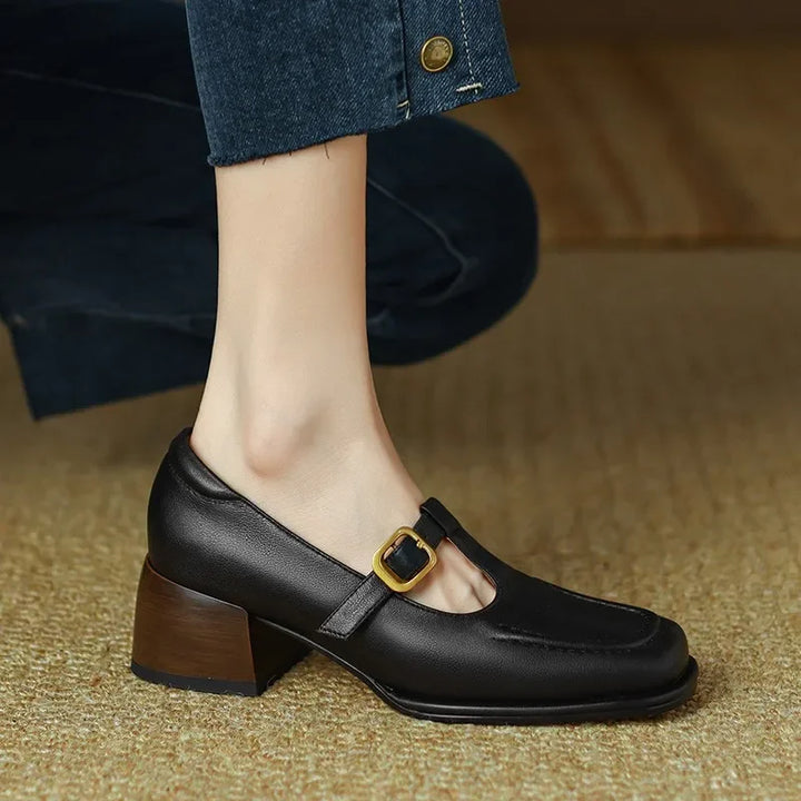 Colette™ | Square Toe T Strap Shoes
