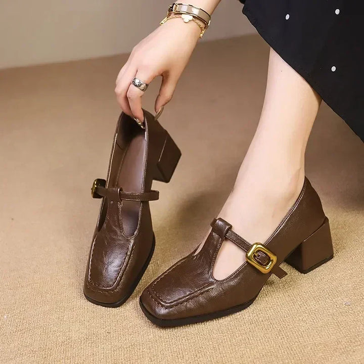 Camille™ | French Mary Jane Block Heel Shoes