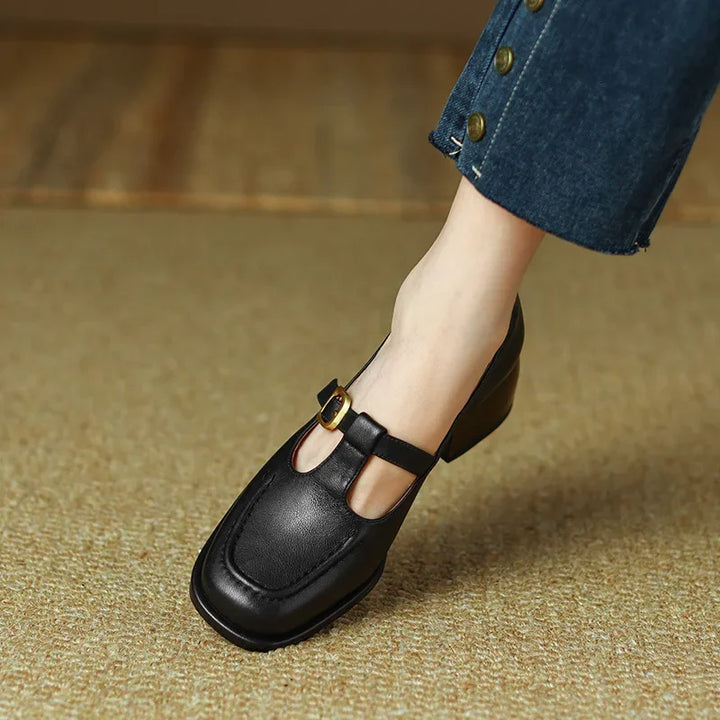Colette™ | Square Toe T Strap Shoes