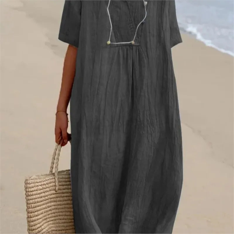 -Silvana™ | Relaxed Textured Maxi Dress-