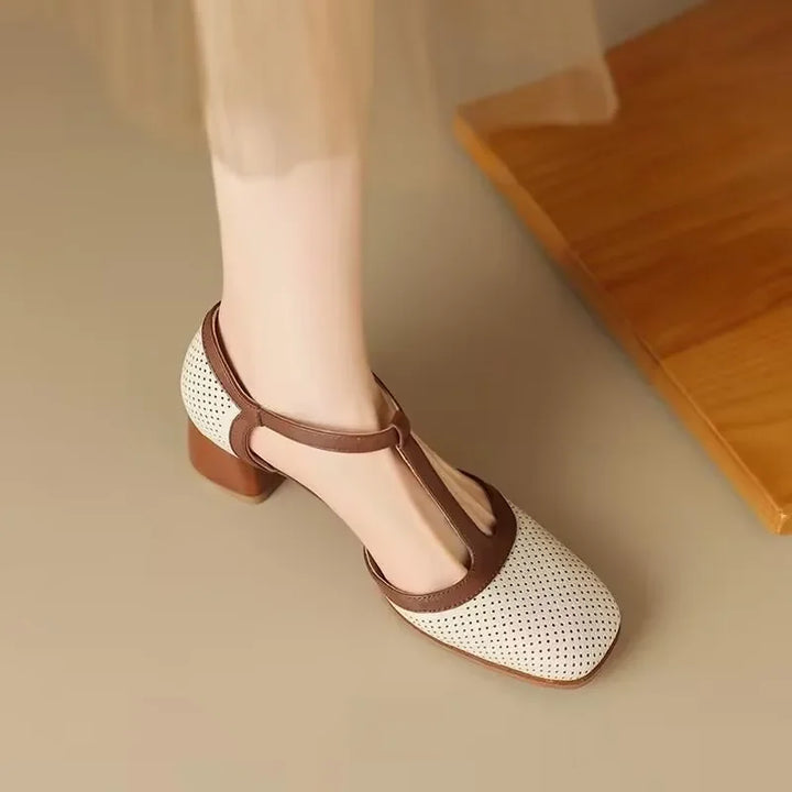 Elise™ | Vintage T Strap Mid Heel Shoes