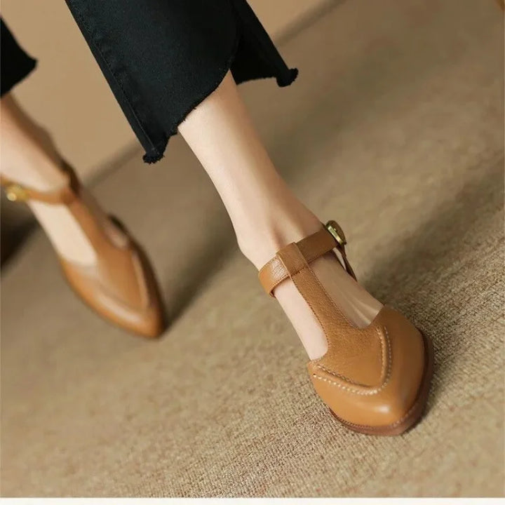 Sabine™ | Bold Buckle Low Heel Shoes