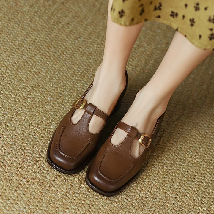 Colette™ | Square Toe T Strap Shoes