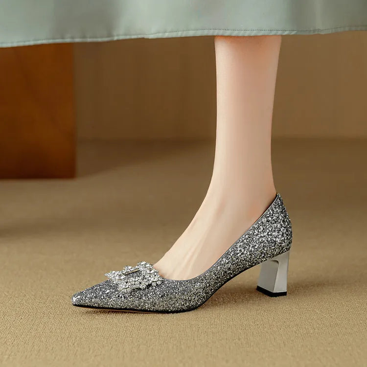 Celeste™ | Crystal Buckle Evening Pumps