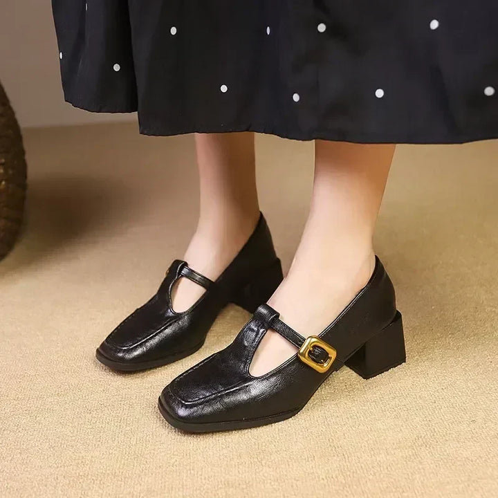 Camille™ | French Mary Jane Block Heel Shoes