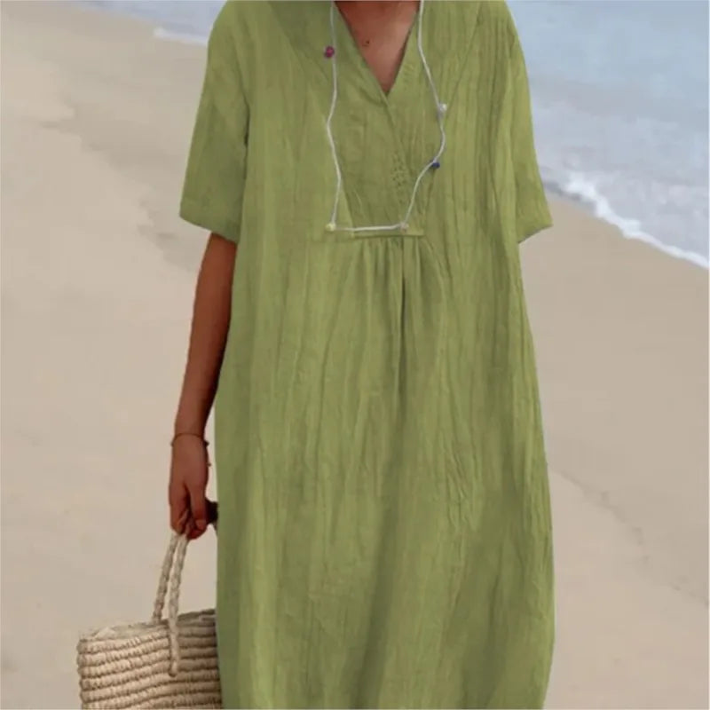 -Silvana™ | Relaxed Textured Maxi Dress-