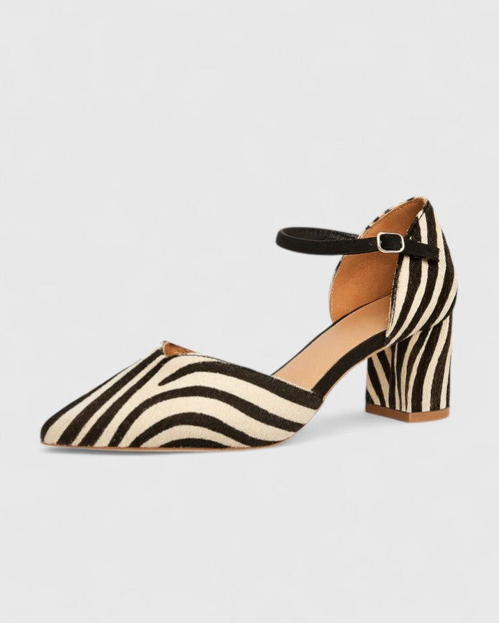 Clarisse™ | Patterned Block Heel Pumps