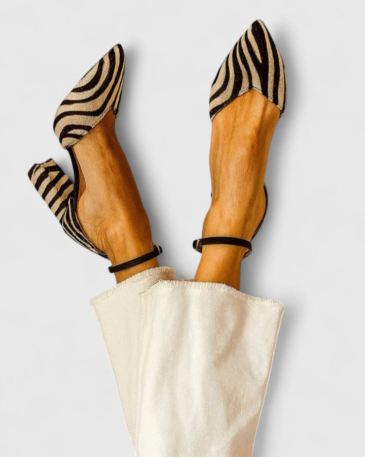 Clarisse™ | Patterned Block Heel Pumps