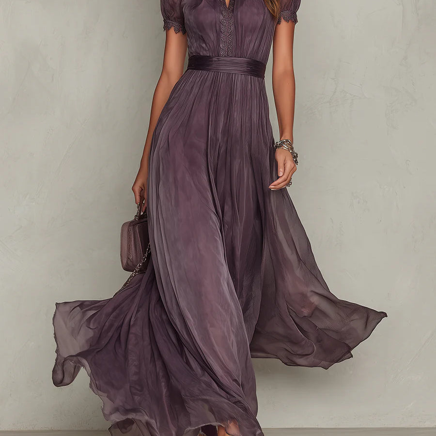 Pippa™ | Chiffon Lace Trim Maxi