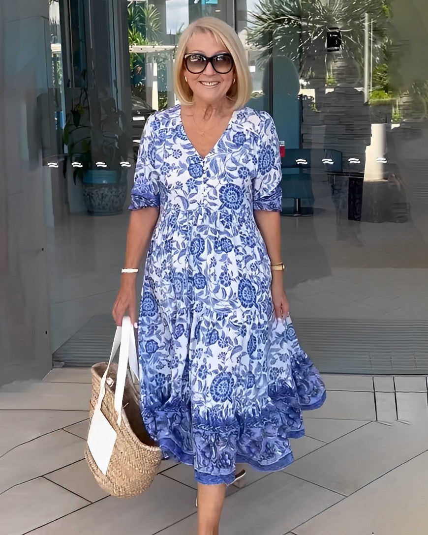 Estella™ | Graceful V-Neck Maxi