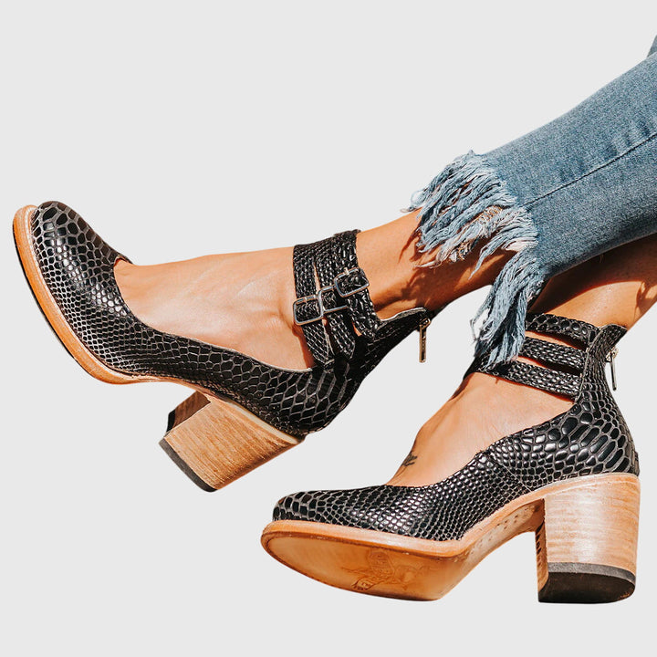 Lucienne™ | Refined Multi Strap Block Heel Sandals