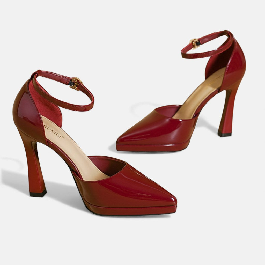 Vivienne™ | Ankle Strap Block Heel Pumps