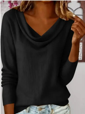 Amelia | Draped V-Neck Knit Sweater