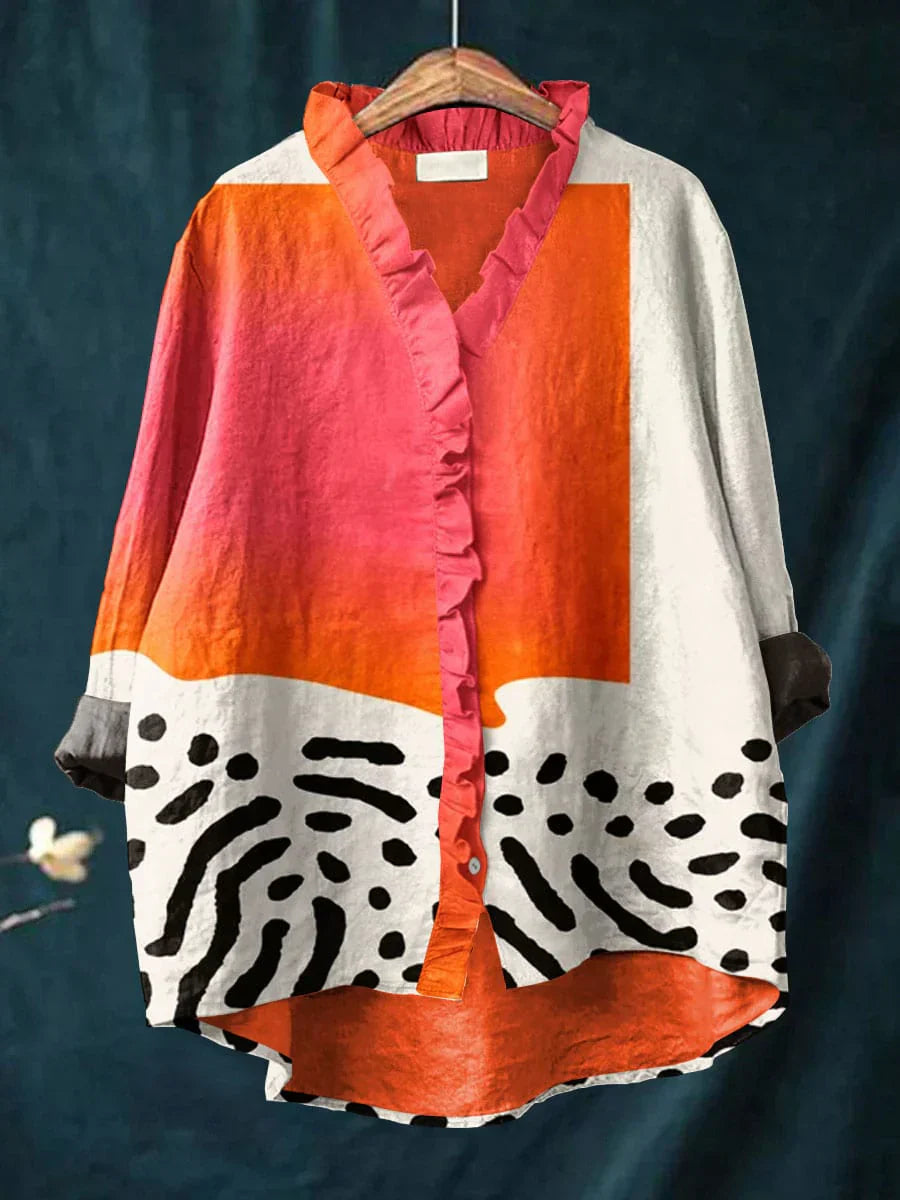 -Rowena™ | Artistic Print Summer Blouse-