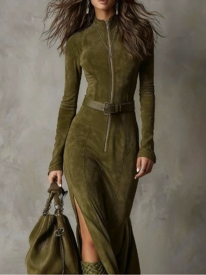 Catherine™ | Belted Zip Dress
