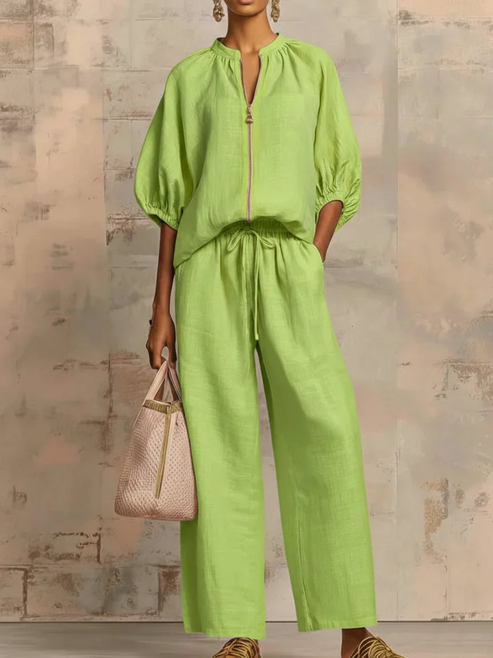Hermione™ | Shirt-Style Two-Piece Set