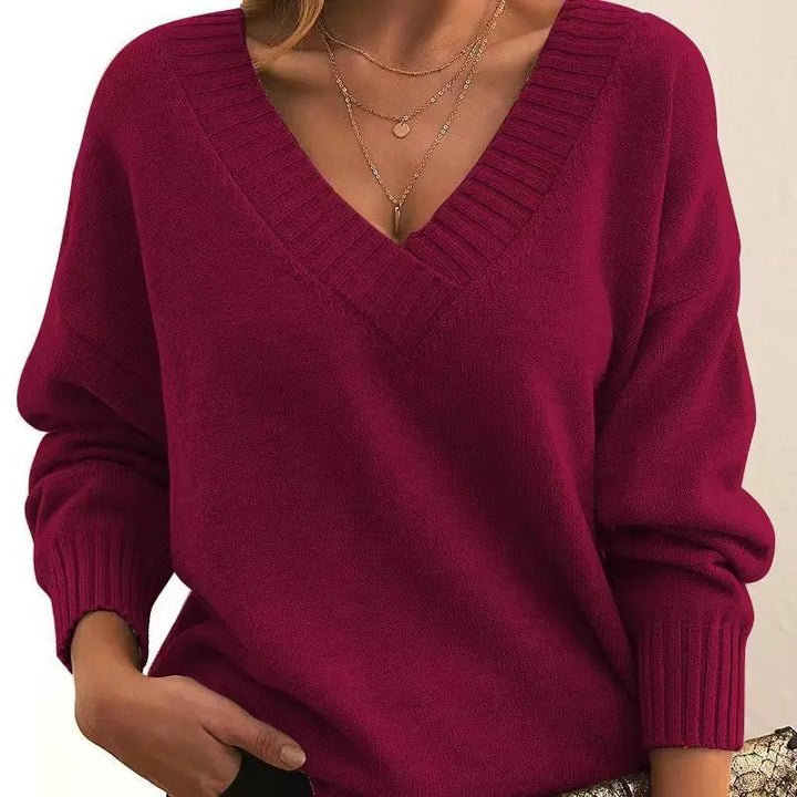 Charlotte | Relaxed V-Neck Knit Sweater
