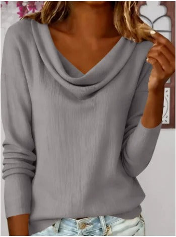 Amelia | Draped V-Neck Knit Sweater