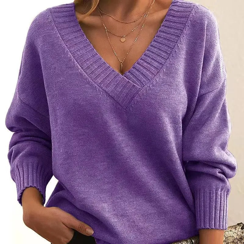 Charlotte | Relaxed V-Neck Knit Sweater