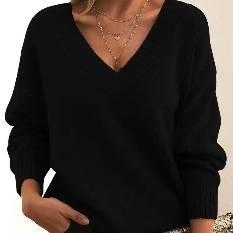 Charlotte | Relaxed V-Neck Knit Sweater